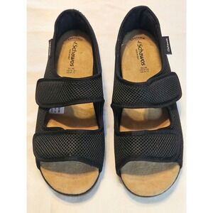 Schawos Mens Black Mesh Velcro Strap Sandals Made in Italy Size EU 46 US M 12